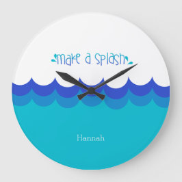 泳ぐ人がはね飛ぶ ラージ壁時計