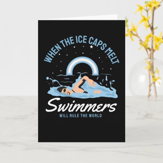 泳ぐ人が世界を支配 カード (黄色い花)