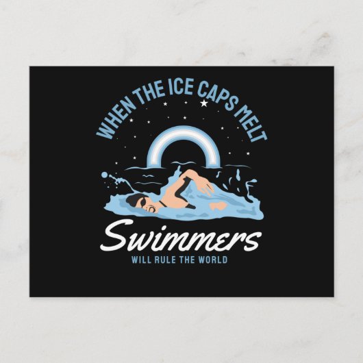 泳ぐ人が世界を支配 ポストカード (正面)