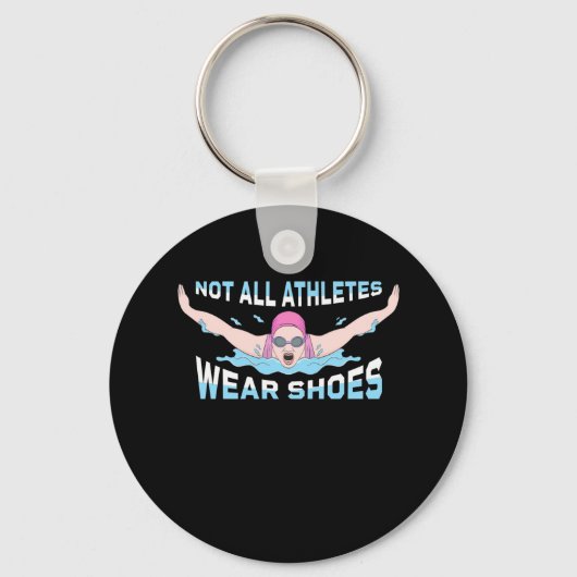 泳ぐ人ではない全アスリート衣服靴 キーホルダー (正面)