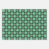 泳ぐ人とスノーフレークスイミング&ダイビングクリスマス ラッピングペーパーシート (正面)