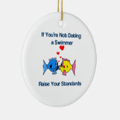 泳ぐ人に日付を記入すること セラミックオーナメント (右)