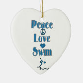 泳ぐ人のクリスマスの写真のオーナメントのテンプレート セラミックオーナメント (右)