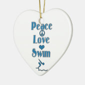 泳ぐ人のクリスマスの写真のオーナメントのテンプレート セラミックオーナメント (左)