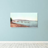 泳ぐ人のビューPirates CoveClear Lake, CA キャンバスプリント (インサイチュ (ウッドフロア))