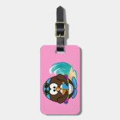 泳ぐ人のフクロウ ラゲッジタグ (正面縦)