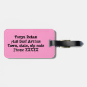 泳ぐ人のフクロウ ラゲッジタグ (裏面横)