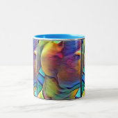 泳ぐ人のマグ ツートーンマグカップ (中央)