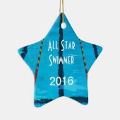 泳ぐ人の写真クリスマスオーナメント セラミックオーナメント (右)