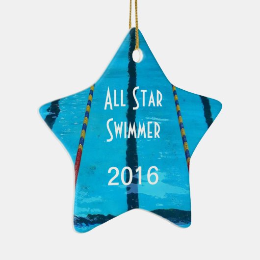 泳ぐ人の写真クリスマスオーナメント セラミックオーナメント (右)