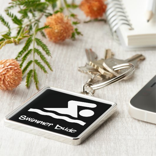 泳ぐ人の男 キーホルダー (側面)