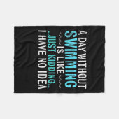 泳ぐ人の贈り物は水泳のよう フリースブランケット (正面(横))