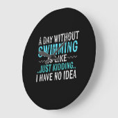 泳ぐ人の贈り物は水泳のよう ラージ壁時計 (傾斜)