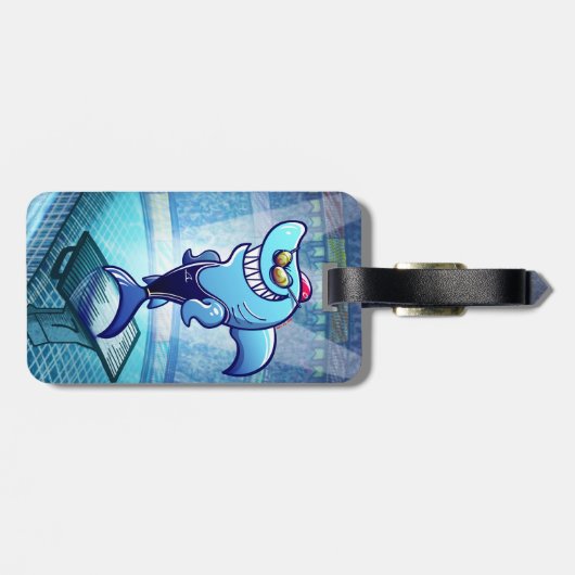 泳ぐ人の鮫 ラゲッジタグ (裏面横)