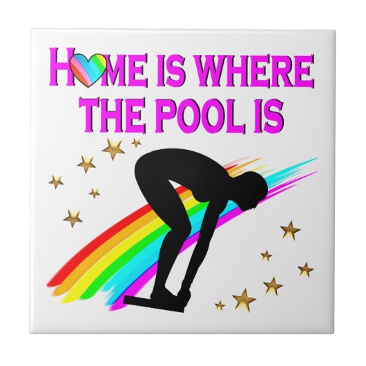 泳ぐ人はいつもプールの用意ができている タイル (正面)