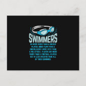 泳ぐ人は私の蹴ギフトおもしろいスイミングオーバーする シーズンポストカード (正面)
