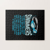 泳ぐ人は私の蹴ギフトおもしろいスイミングオーバーする ジグソーパズル (横)