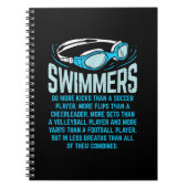 泳ぐ人は私の蹴ギフトおもしろいスイミングオーバーする ノートブック (正面)