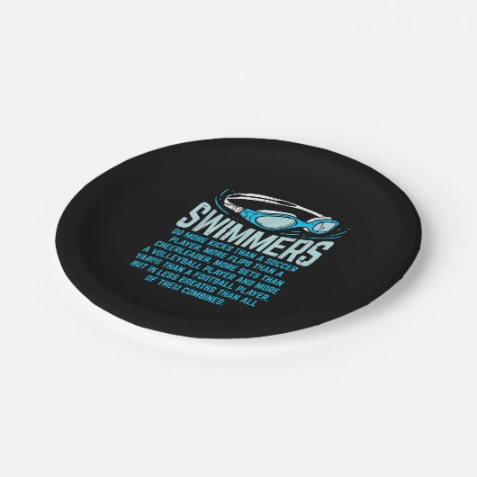 泳ぐ人は私の蹴ギフトおもしろいスイミングオーバーする ペーパープレート (アングル)