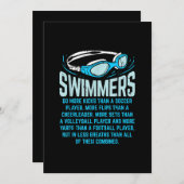 泳ぐ人は私の蹴ギフトおもしろいスイミングオーバーする 招待状 (正面/裏面)