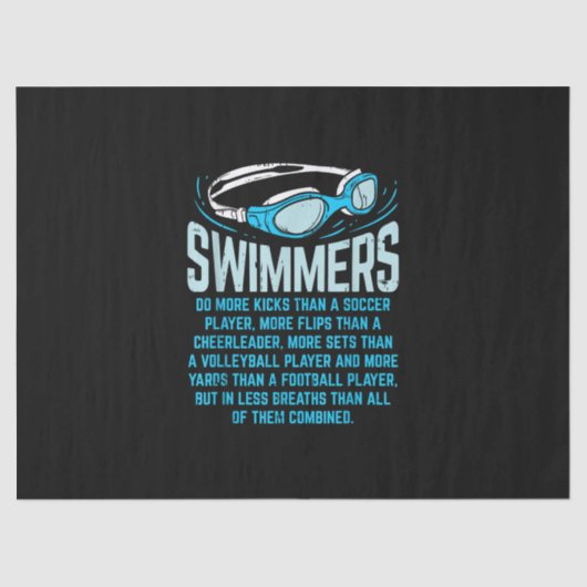 泳ぐ人は私の蹴ギフトおもしろいスイミングオーバーする 薄葉紙 (正面)