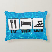 泳ぐ人またはコー食べチ（睡眠、泳ぐ）ノベルティ枕 アクセントクッション (正面)