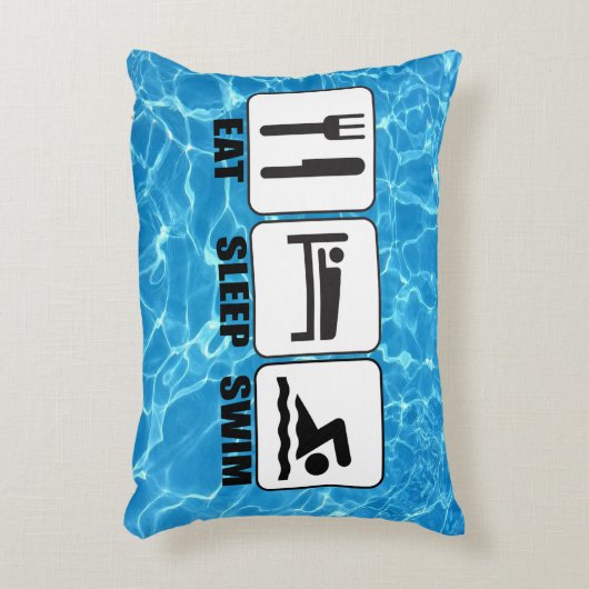 泳ぐ人またはコー食べチ（睡眠、泳ぐ）ノベルティ枕 アクセントクッション (正面(垂直))