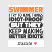 泳ぐ人を作るおもしろい諺 シール (シート)