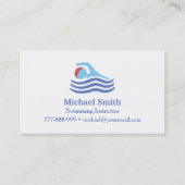 泳ぐ人アイコンスイムインストラクター名刺 名刺 (正面)