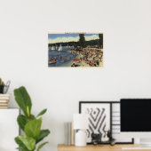 泳ぐ人オンバッシングコーブビーチ ポスター (ホームオフィス)