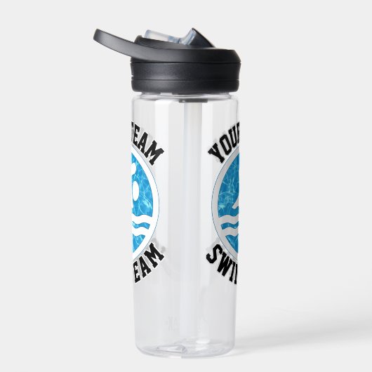 泳ぐ人カスタムスイムチーム名スイミングアンドダイビング ウォーターボトル (右面)
