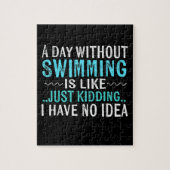 泳ぐ人ギフト1日の水泳なしの場合は泳ぐようなものである ジグソーパズル (縦)