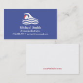 泳ぐ人シルエットスイムインストラクター名刺 名刺 (正面/裏面)