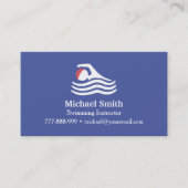 泳ぐ人シルエットスイムインストラクター名刺 名刺 (正面)