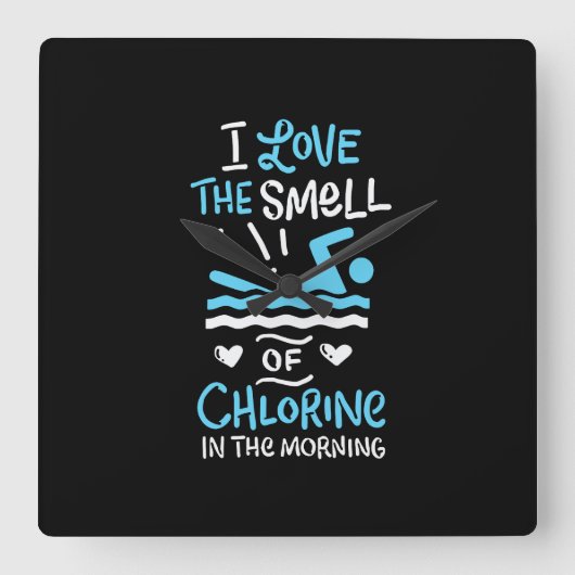 泳ぐ人スイミングスポーツギフト スクエア壁時計 (正面)