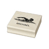 泳ぐ人スイミングプールウォーターカスタム ラバースタンプ (スタンプ)