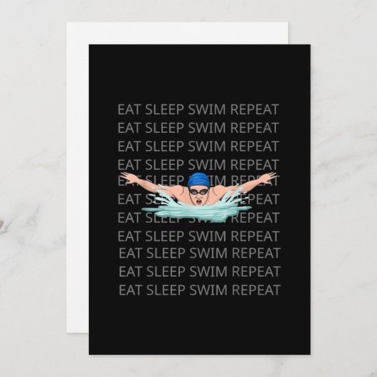 泳ぐ人スイムラブおもしろいボーイスポーツ シーズンカード (正面/裏面)