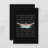 泳ぐ人スイムラブスイミングボーイおもしろいスポーツ エンクロージャーカード (正面/裏面)