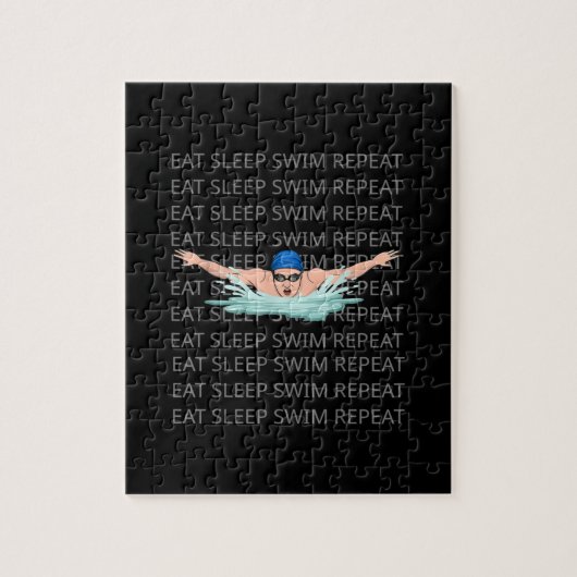 泳ぐ人スイムラブスイミングボーイおもしろいスポーツ ジグソーパズル (縦)