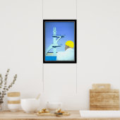 泳ぐ人ダイバーヴィンテージポスター ポスター (キッチン)