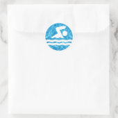 泳ぐ人デカールインプールウォータースイミング&ダイビング ラウンドシール (バッグ)