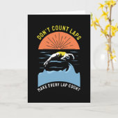 泳ぐ人デザイン- Lapsをカウントしない カード (黄色い花)