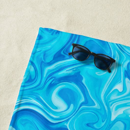 泳ぐ人ネームウォーターアートブルースイミングおもしろい クール ビーチタオル (インサイチュ)