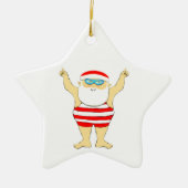 泳ぐ人パーソナライズされたダイバー セラミックオーナメント (正面)