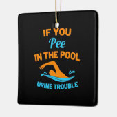 泳ぐ人プール セラミックオーナメント (左)