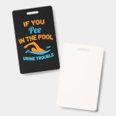 泳ぐ人プール バッジ (正面＆裏面)