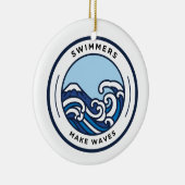 泳ぐ人メイクウェーブクリスマスツリーオーナメント セラミックオーナメント (右)