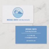 泳ぐ人ロゴ水泳用インストラクター名刺 名刺 (正面/裏面)