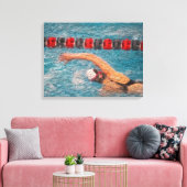 泳ぐ人包まれたフリースタイルキャンバス キャンバスプリント (インサイチュ (リビング))