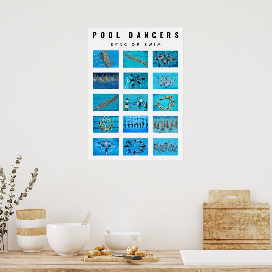 泳ぐ人同期水泳 ポスター (キッチン)